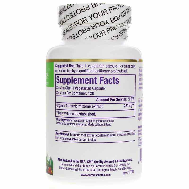 Turmeric Bioavailable Curcuminoids, 120 Veg Capsules, by Paradise Herbs, image #2