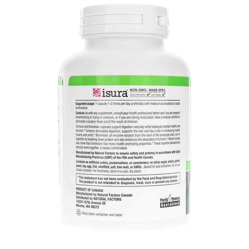 Turmeric & Bromelain 450 Mg, 180 Capsules, by Natural Factors, image #3