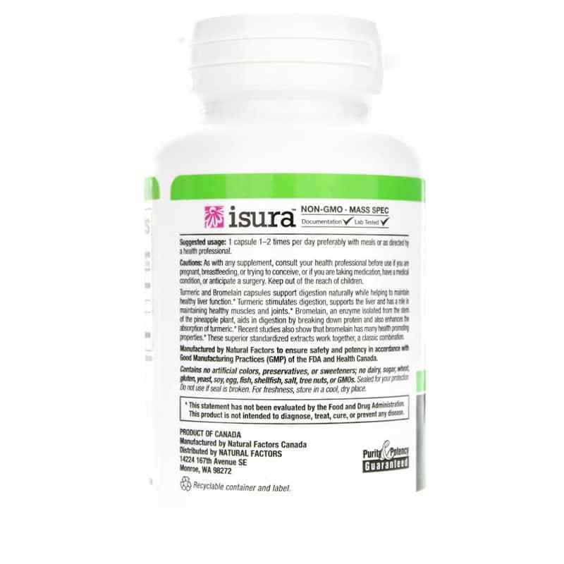 Turmeric & Bromelain 450 Mg, 90 Capsules, by Natural Factors, image #3