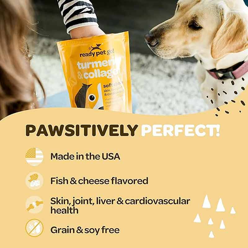 Turmeric & Collagen Chews, Chicken & Cheese, 90 Chews, by Ready Pet Go!, image #4