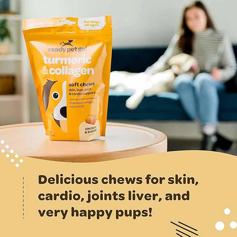 Turmeric & Collagen Chews, Chicken & Cheese, 90 Chews, by Ready Pet Go!, image #5