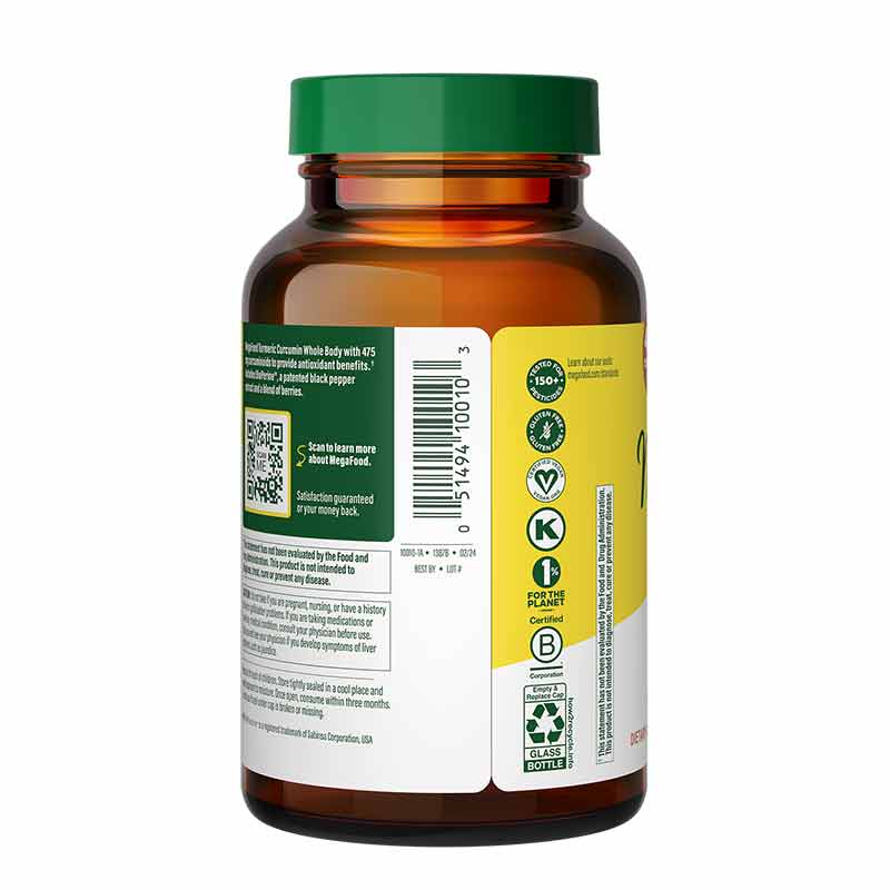 Turmeric Curcumin Extra Strength, 120 Tablets, by Megafood, image #3