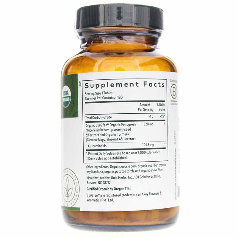 Turmeric Fenugreek Complex, 120 Tablets, by Gaia Professional Solutions, image #2