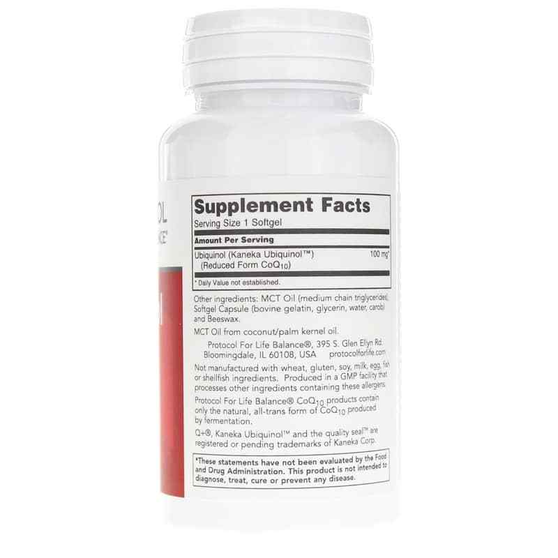 Ubiquinol 100 Mg, by Protocol For Life Balance, image #2