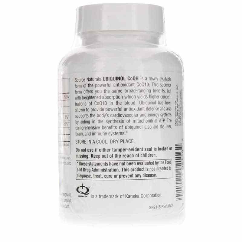Ubiquinol CoQH 100 Mg, 60 Softgels, by Source Naturals, image #3