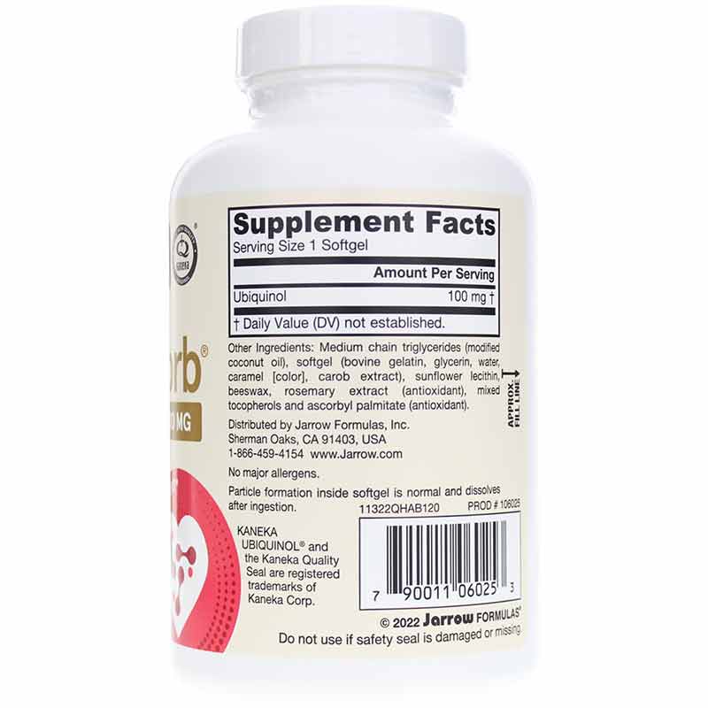 Ubiquinol QH Absorb 100 Mg, 120 Softgels, by Jarrow Formulas, image #2