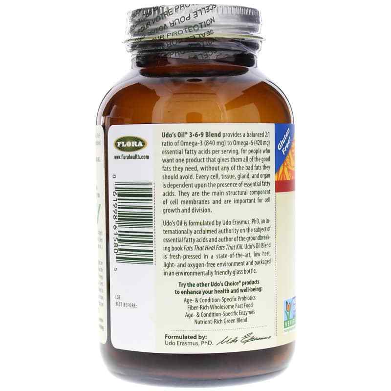 Udo's Oil 3-6-9 Blend Softgels, 90 Softgels, by Flora, image #3