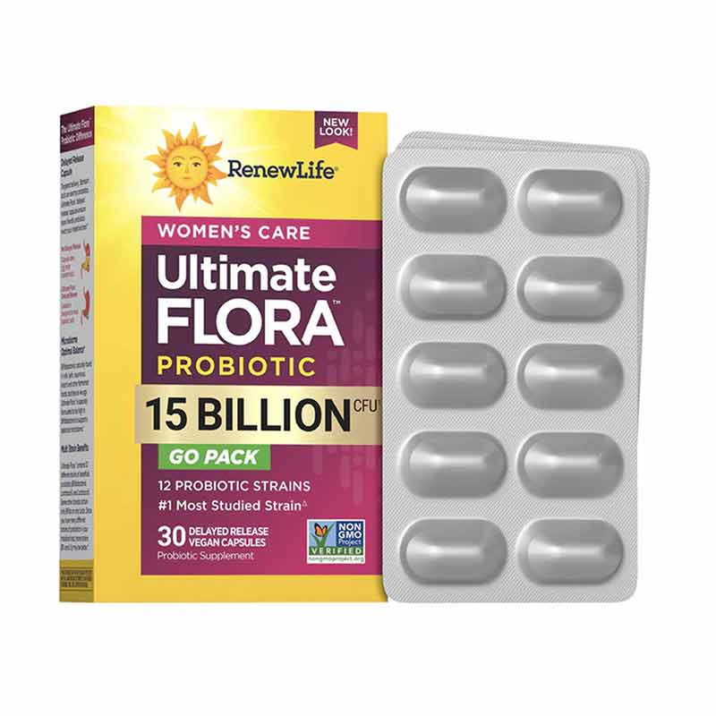Ultimate Flora Probiotic 15 Billion Women's Care Go Pack, by Renew Life