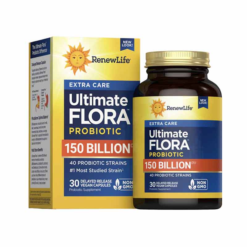 Ultimate Flora Probiotic 150 Billion Ultimate Care Formula, 30 Veg Capsules, by Renew Life