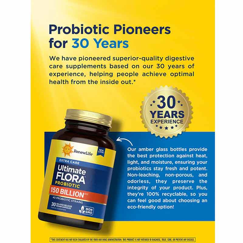 Ultimate Flora Probiotic 150 Billion Ultimate Care Formula, 30 Veg Capsules, by Renew Life, image #2