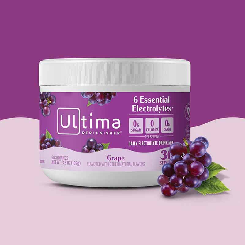 Ultima Replenisher Electrolyte Drink Mix, Grape, 30 Servings, by Ultima Health Products