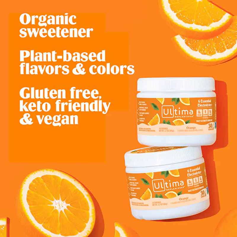 Ultima Replenisher Electrolyte Drink Mix, Orange, 30 Servings, by Ultima Health Products, image #2