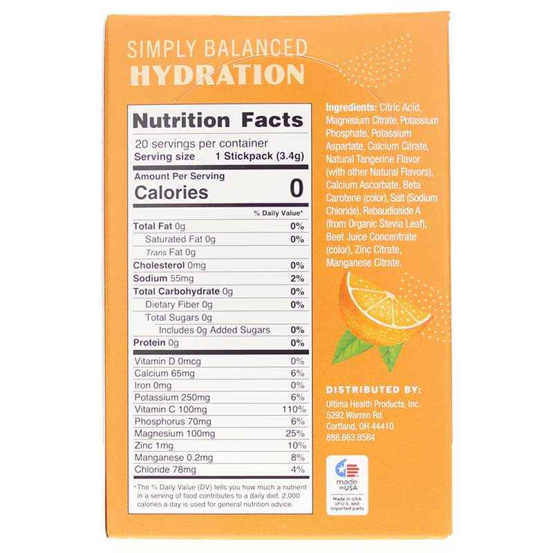 Ultima Replenisher Electrolyte Drink Mix Packets, Orange, 20 Packets, by Ultima Health Products, image #3