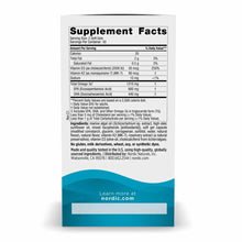 Back of supplement bottle showing Supplement Facts label with omega-3, vitamin D3, and K2 information, Nordic Naturals brandi