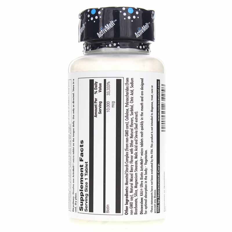 Ultra Biotin 10,000 Mcg ActivMelt, Mixed Berry, by Kal, image #3