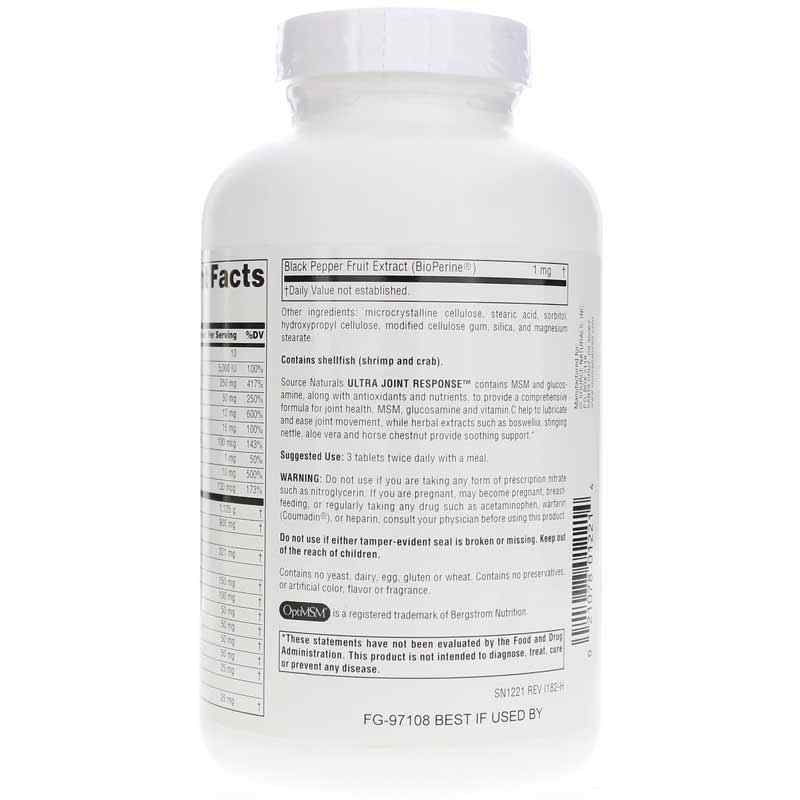 Ultra Joint Response, 180 Tablets, by Source Naturals, image #3
