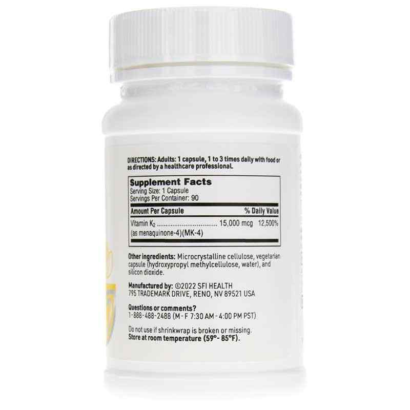 Ultra K2 Menaquionine-4 15,000 Mcg, by SFI Health, image #2