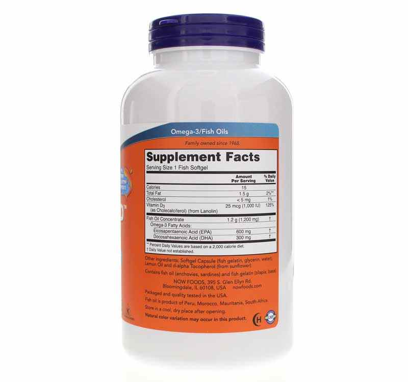 Ultra Omega 3-D, 180 Softgels, by NOW Foods, image #2