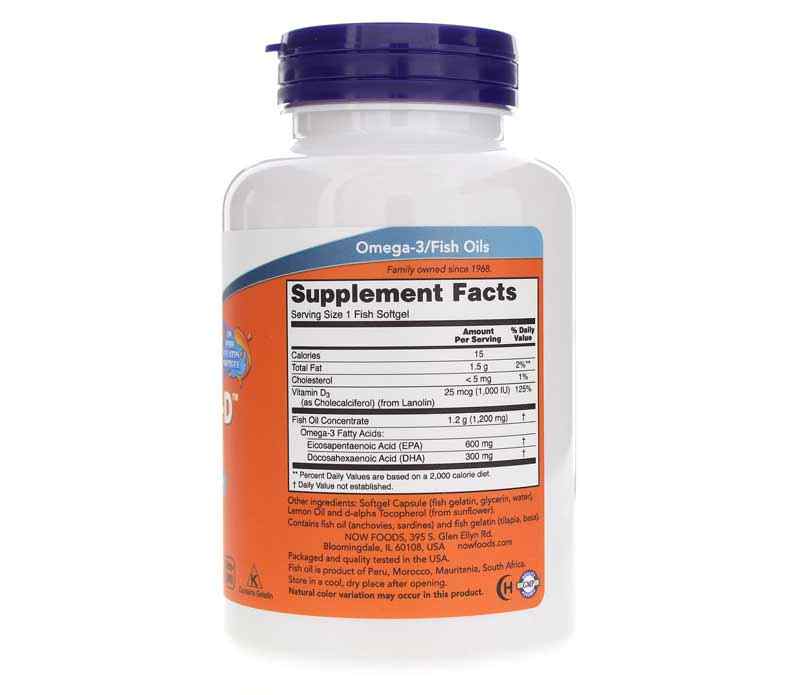 Ultra Omega 3-D, 90 Softgels, by NOW Foods, image #2