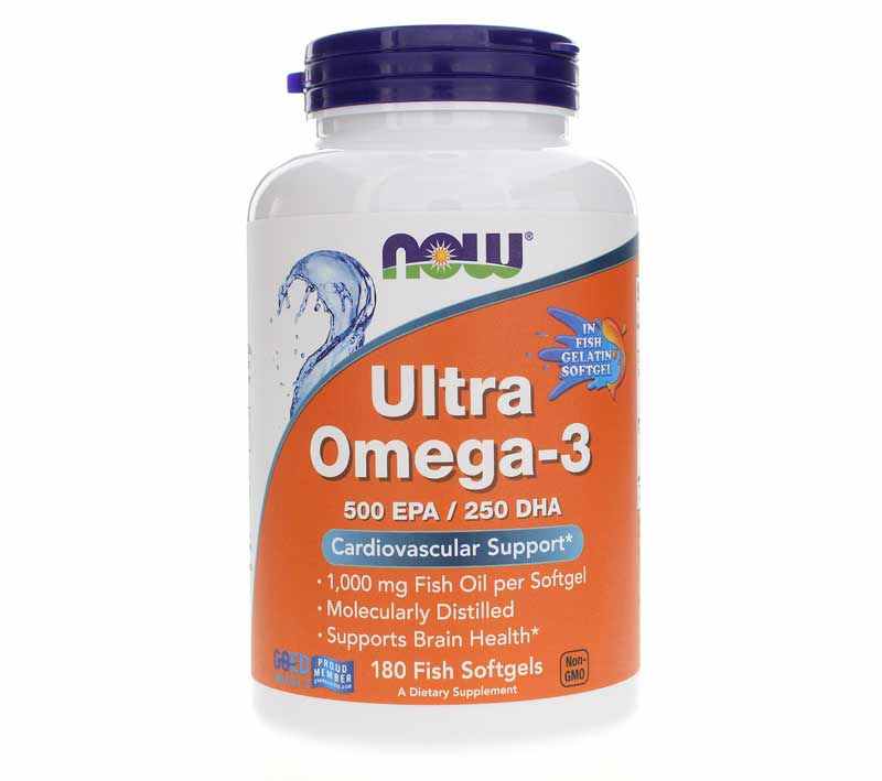 Ultra Omega-3 in Fish Gelatin, 180 Softgels, by NOW Foods