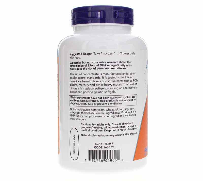 Ultra Omega-3 in Fish Gelatin, 180 Softgels, by NOW Foods, image #3