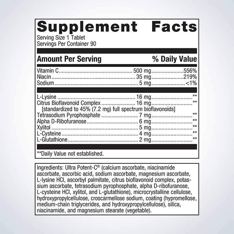 Ultra Potent-C 500 Vitamin C, 90 Tablets, by Metagenics, image #2