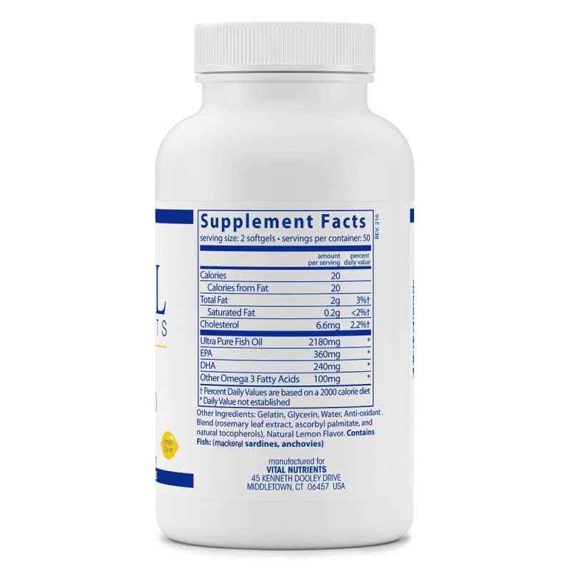 Ultra Pure Fish Oil 350, 100 Softgels, by Vital Nutrients, image #2