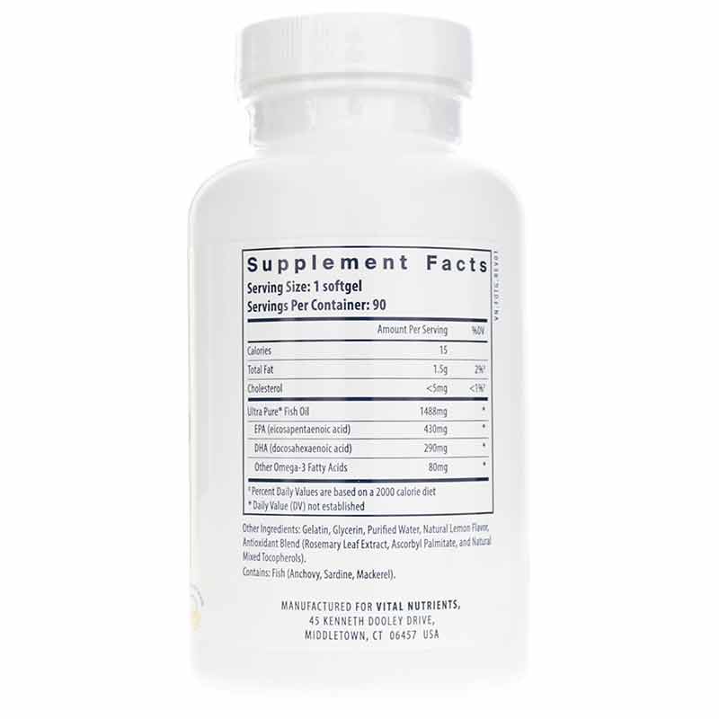 Ultra Pure Fish Oil 800 Triglyceride Form, by Vital Nutrients, image #2