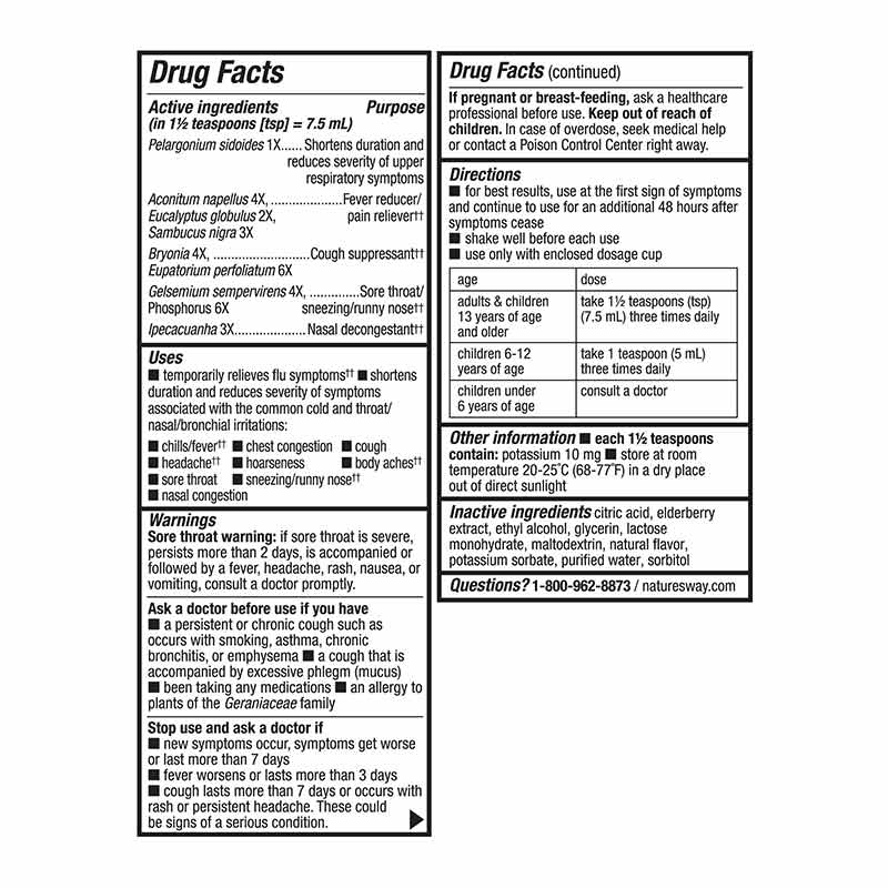 Umcka Cold + Flu Elderberry Syrup, by Natures Way, image #2