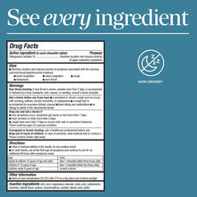 Umcka ColdCare chewable tablet product label showing drug facts, uses, warnings, and directions on teal background.