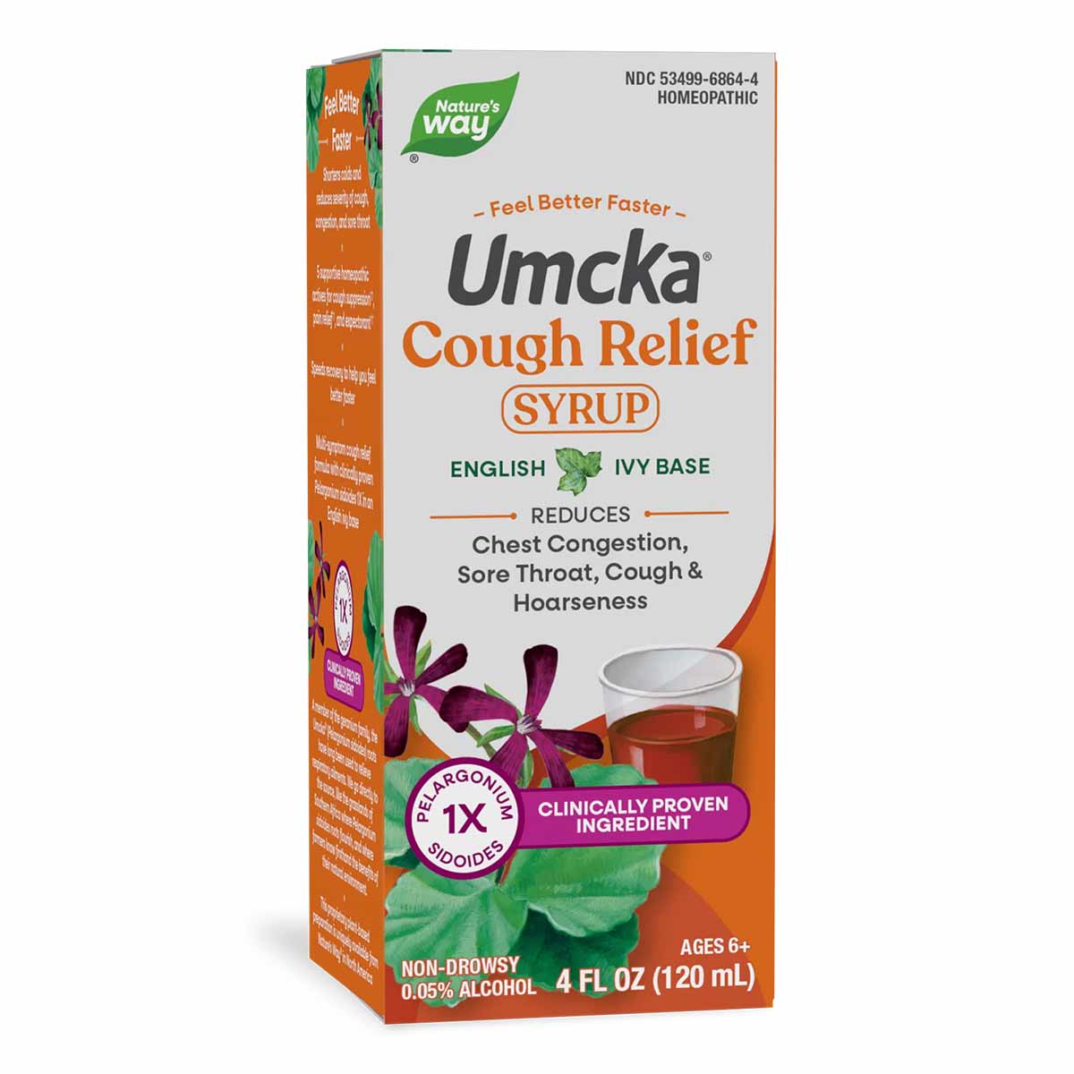 Umcka Cough Relief Syrup by Nature's Way, 4 fl oz bottle with English ivy base formula.