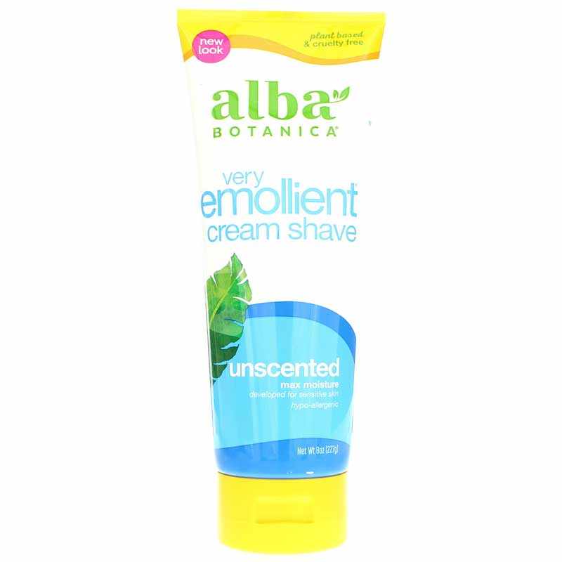 Very Emollient Cream Shave, Unscented, by Alba Botanica