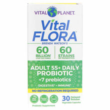 Vital Flora Adult 55+ Daily Probiotic + Prebiotics Shelf Stable, 30 Veg Capsules, by Vital Planet
