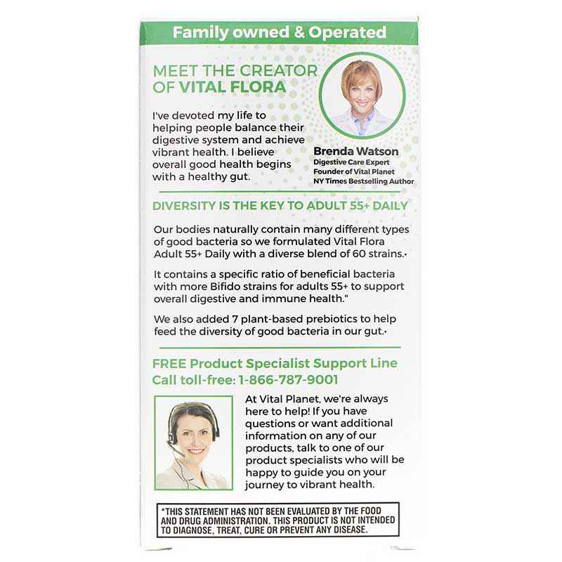 Vital Flora Adult 55+ Daily Probiotic + Prebiotics Shelf Stable, 30 Veg Capsules, by Vital Planet, image #3