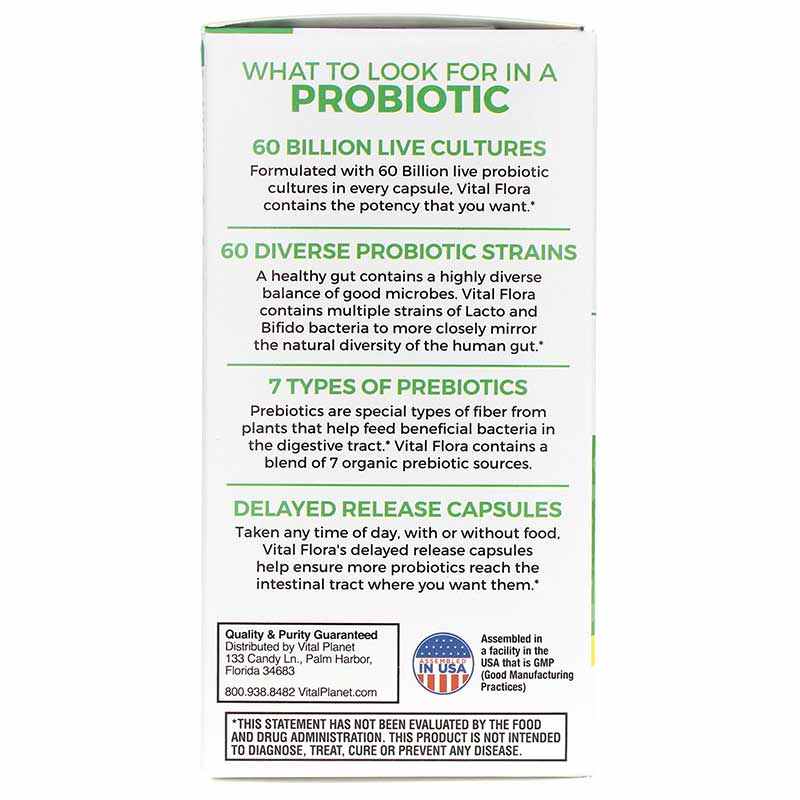 Vital Flora Adult 55+ Daily Probiotic + Prebiotics Shelf Stable, 30 Veg Capsules, by Vital Planet, image #4