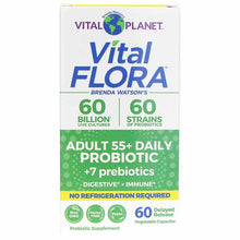 Vital Flora Adult 55+ Daily Probiotic + Prebiotics Shelf Stable, 60 Veg Capsules, by Vital Planet