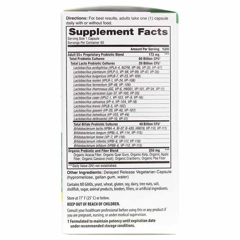 Vital Flora Adult 55+ Daily Probiotic + Prebiotics Shelf Stable, 60 Veg Capsules, by Vital Planet, image #2