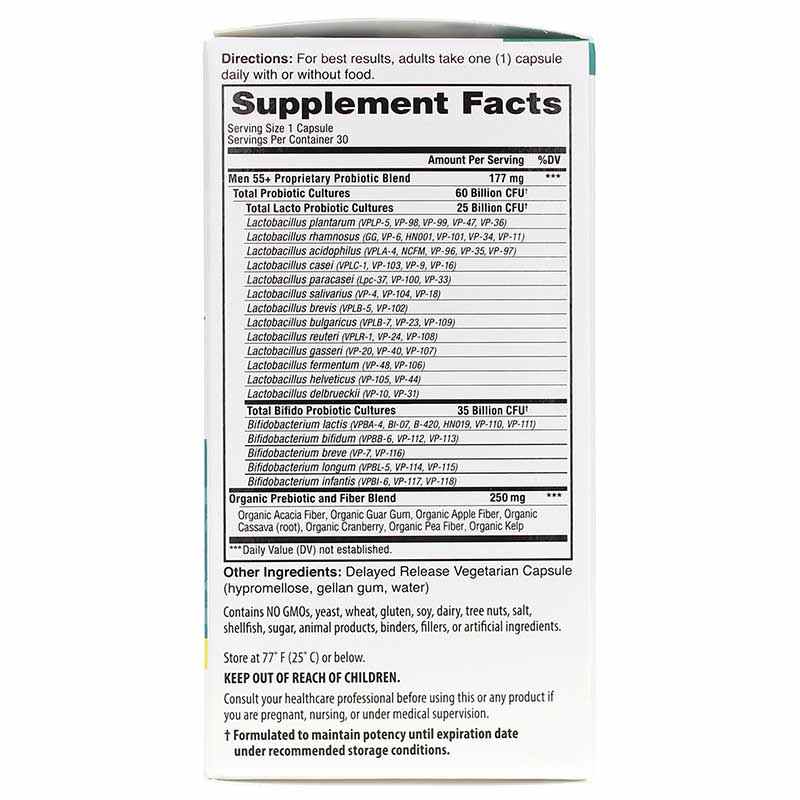 Vital Flora Men 55+ Daily Probiotic + Prebiotics Shelf Stable, 30 Veg Capsules, by Vital Planet, image #2