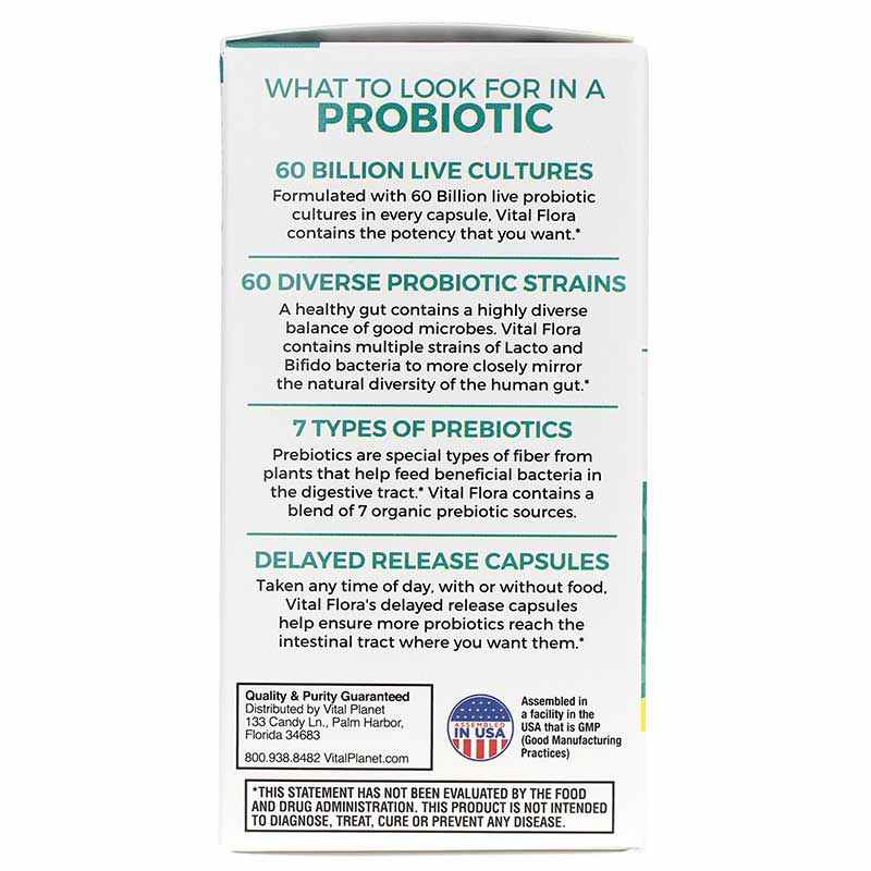 Vital Flora Men 55+ Daily Probiotic + Prebiotics Shelf Stable, 30 Veg Capsules, by Vital Planet, image #4