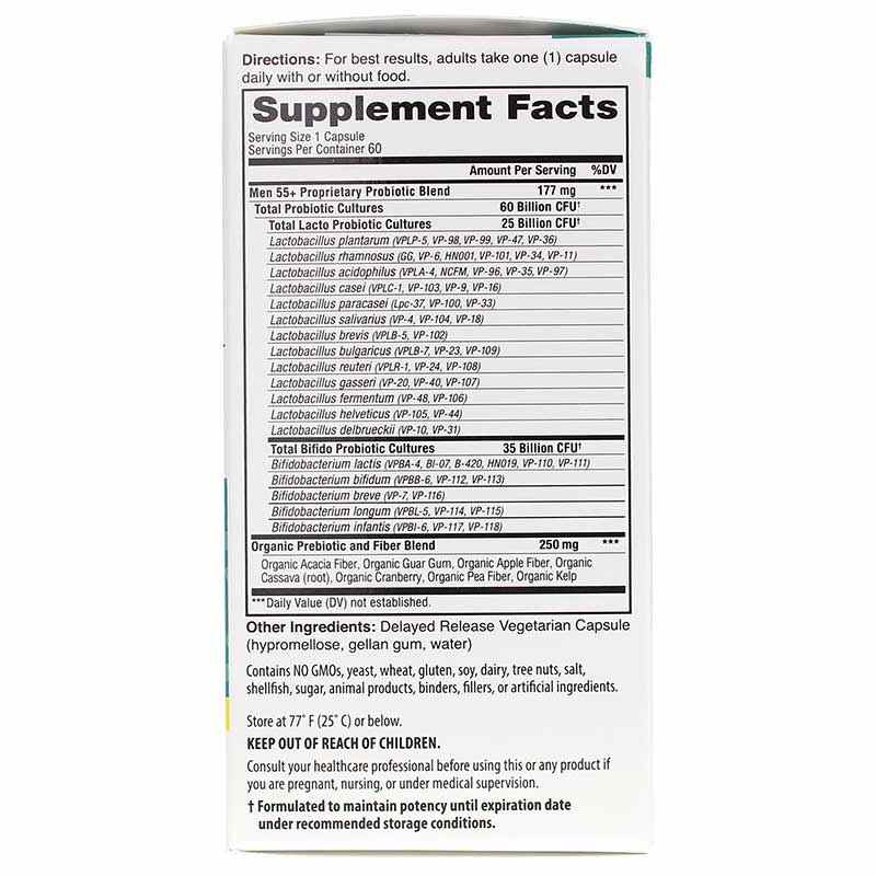 Vital Flora Men 55+ Daily Probiotic + Prebiotics Shelf Stable, 60 Veg Capsules, by Vital Planet, image #2