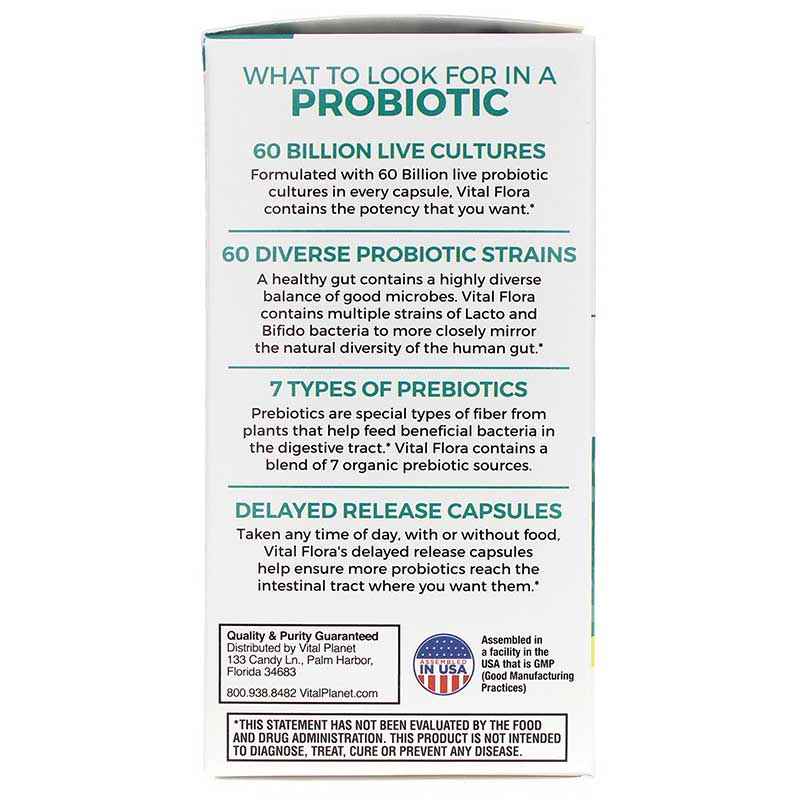 Vital Flora Men 55+ Daily Probiotic + Prebiotics Shelf Stable, 60 Veg Capsules, by Vital Planet, image #4