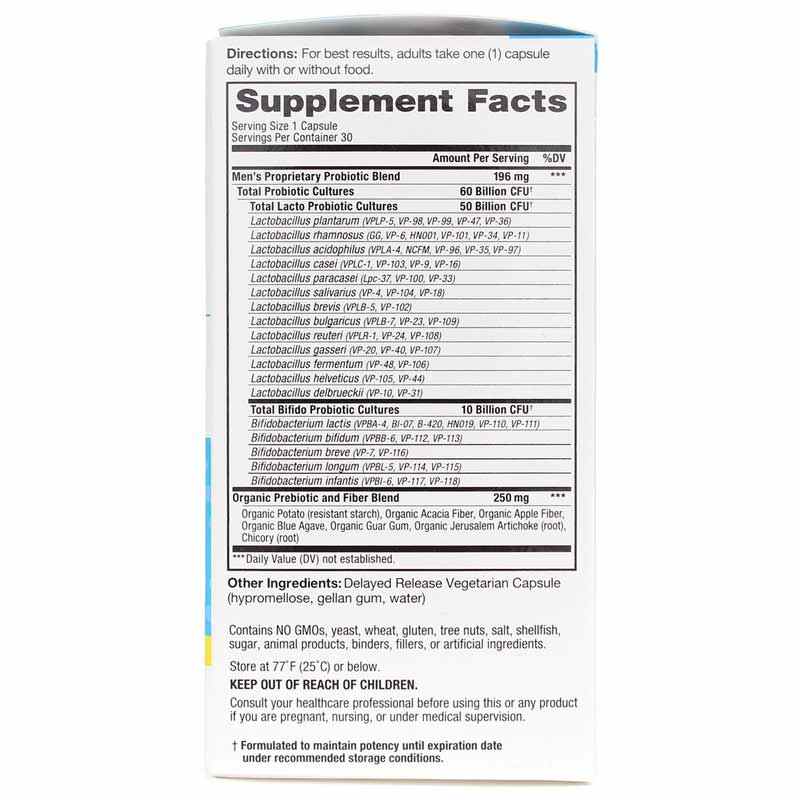 Vital Flora Men's Daily Probiotic + Prebiotics Shelf Stable, 30 Veg Capsules, by Vital Planet, image #2