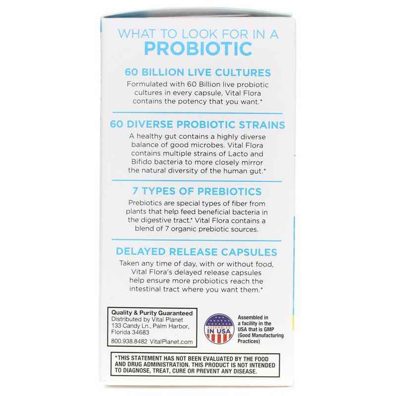 Vital Flora Men's Daily Probiotic + Prebiotics Shelf Stable, 30 Veg Capsules, by Vital Planet, image #4
