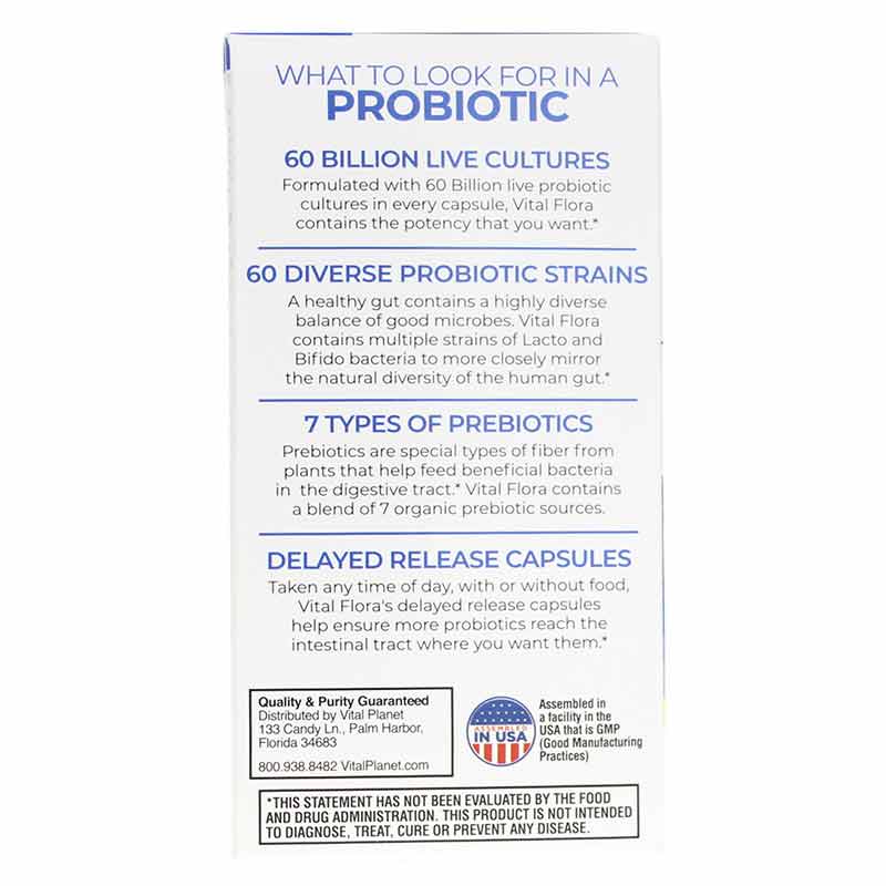 Vital Flora Ultra Daily Probiotic + Prebiotics Shelf Stable, 60 Veg Capsules, by Vital Planet, image #4