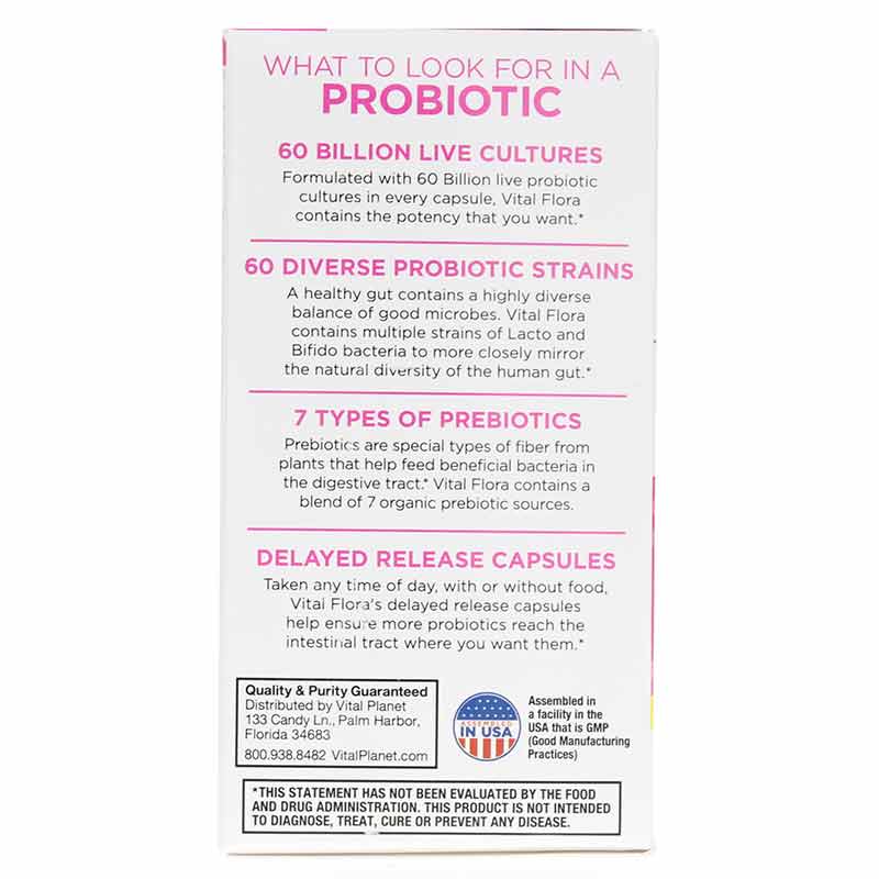 Vital Flora Women's Daily Probiotic + Prebiotics Shelf Stable, 60 Veg Capsules, by Vital Planet, image #4