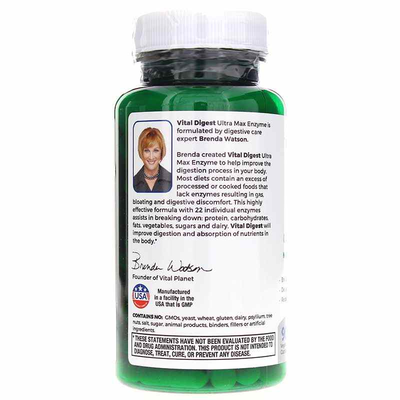 Vital Digest Ultra Max Enzyme, 90 Veg Capsules, by Vital Planet, image #3