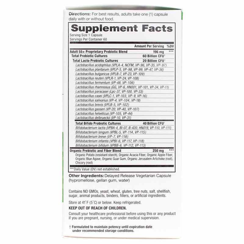 Vital Flora Adult 55+ Daily Probiotic + Prebiotics, 60 Veg Capsules, by Vital Planet, image #2