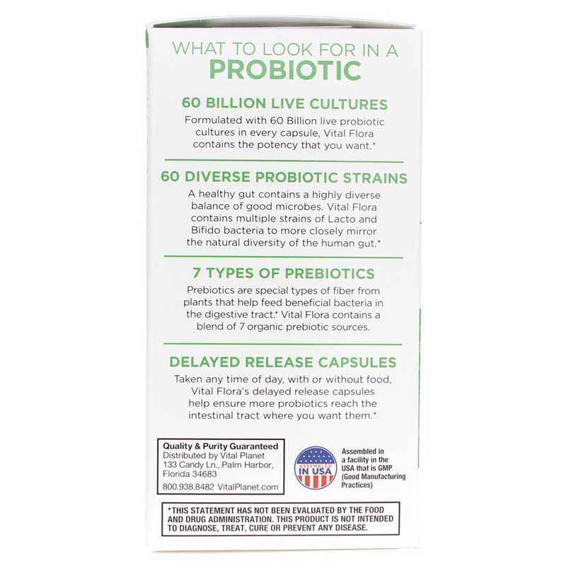 Vital Flora Adult 55+ Daily Probiotic + Prebiotics, 60 Veg Capsules, by Vital Planet, image #4