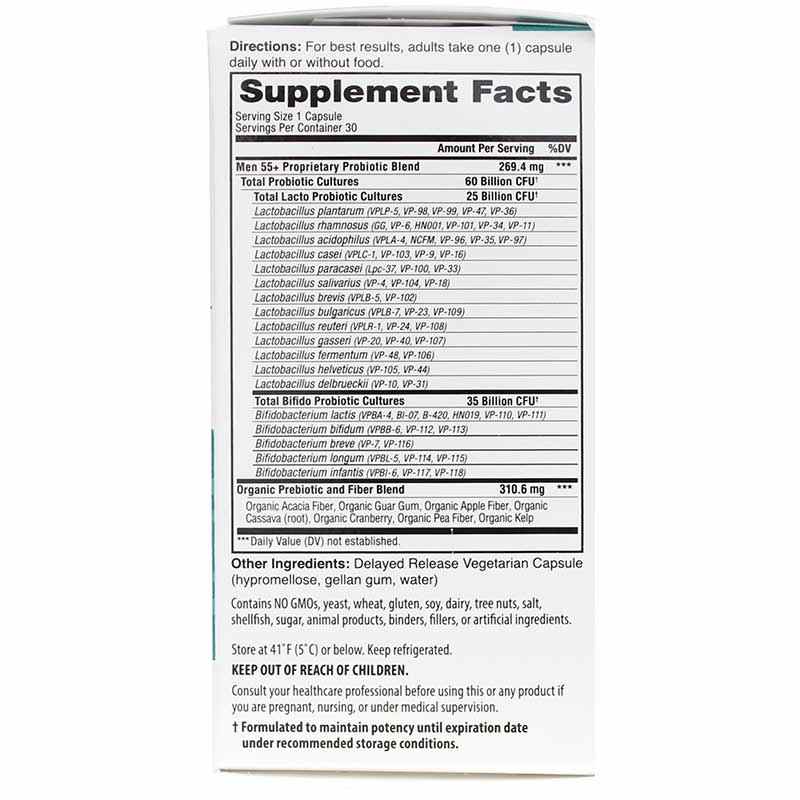 Vital Flora Men's 55+ Daily Probiotic + Prebiotics, 30 Veg Capsules, by Vital Planet, image #2