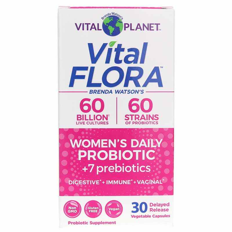 Vital Flora Women's Daily Probiotic + Prebiotics, 30 Veg Capsules, by Vital Planet